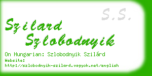 szilard szlobodnyik business card