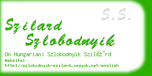 szilard szlobodnyik business card